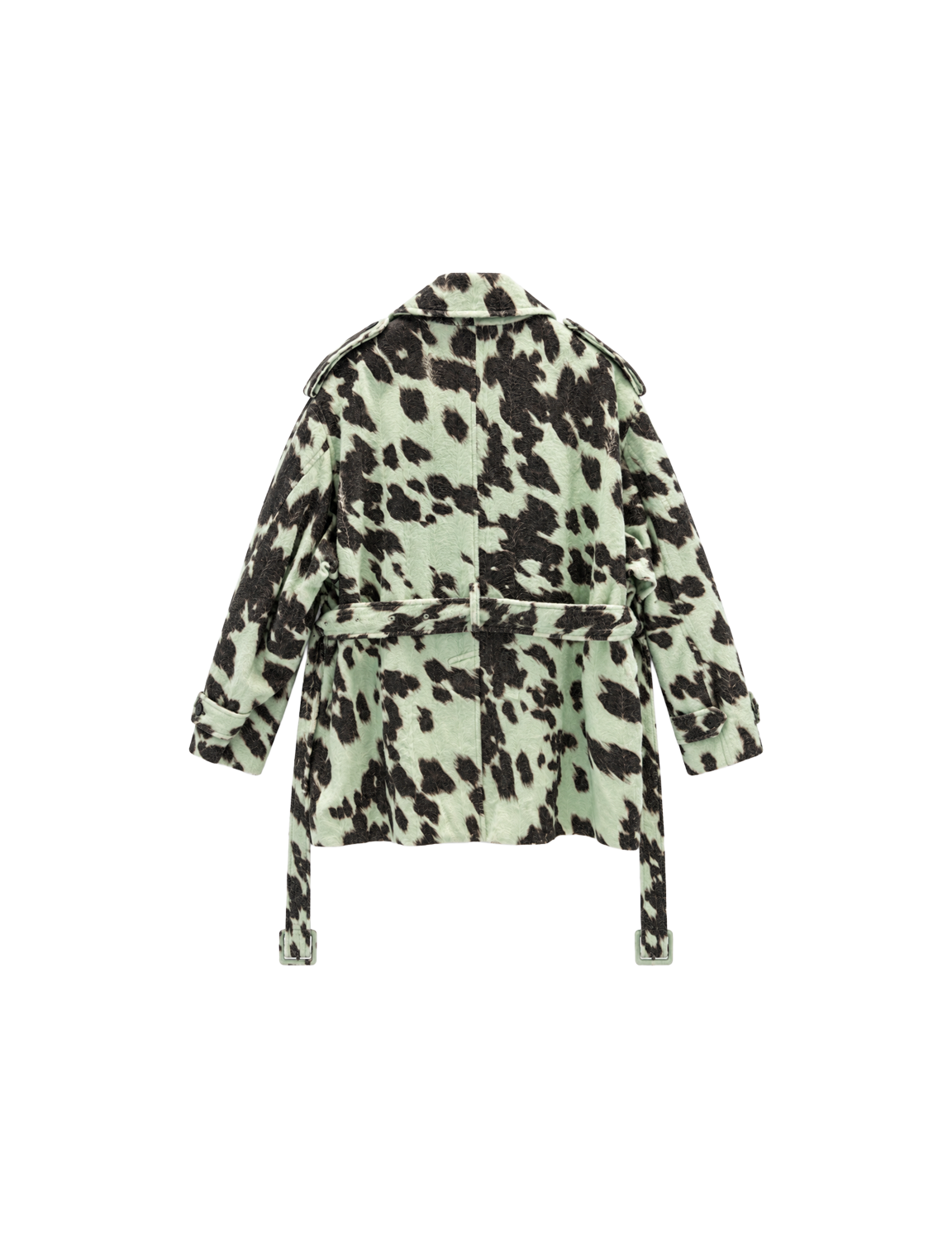 COW PRINTED TRENCH COAT