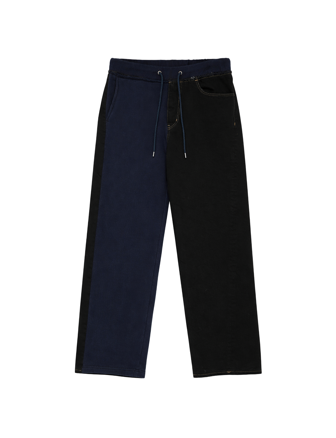 FACETASM DENIM-MERGED SWEATPANTS
