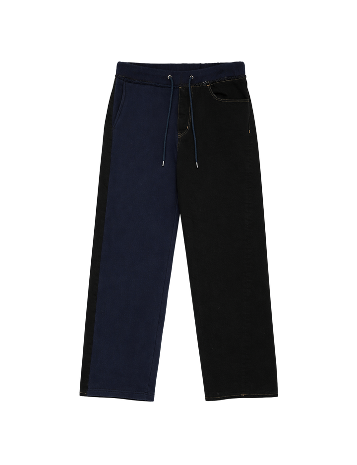 DENIM MERGING SWEAT PANTS