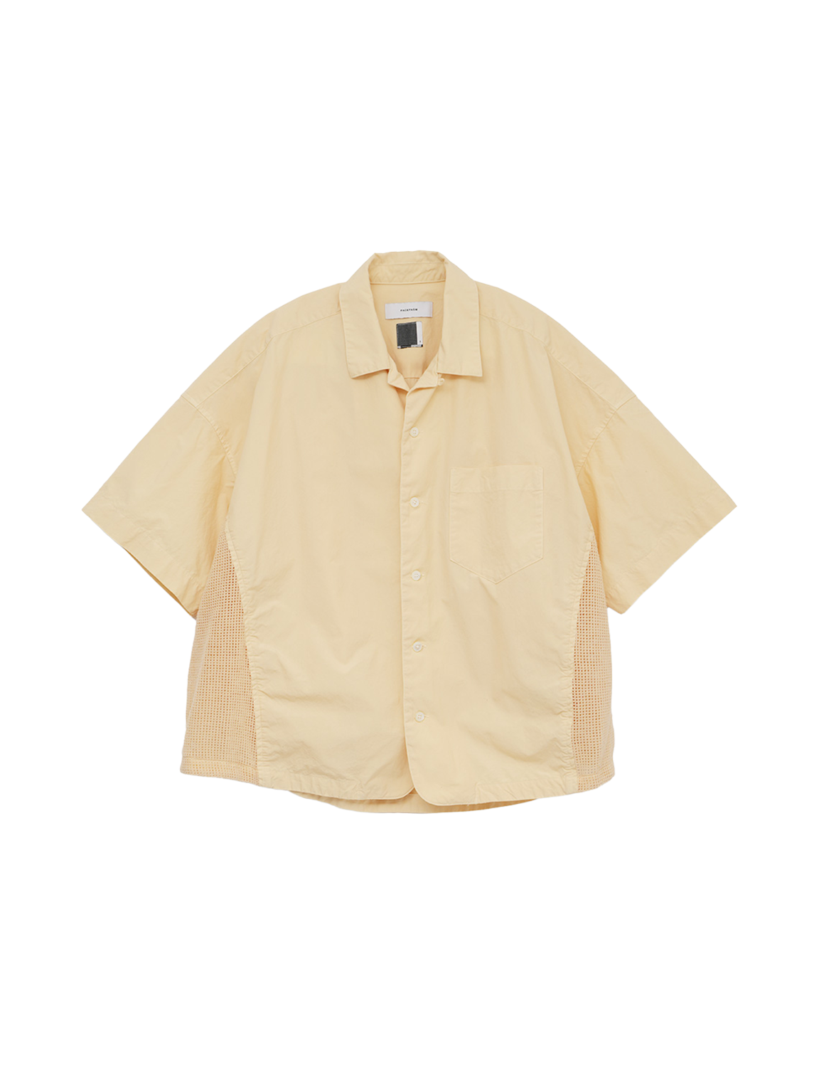 FACETASM GARMENT-DYED MESH PANEL SHIRT