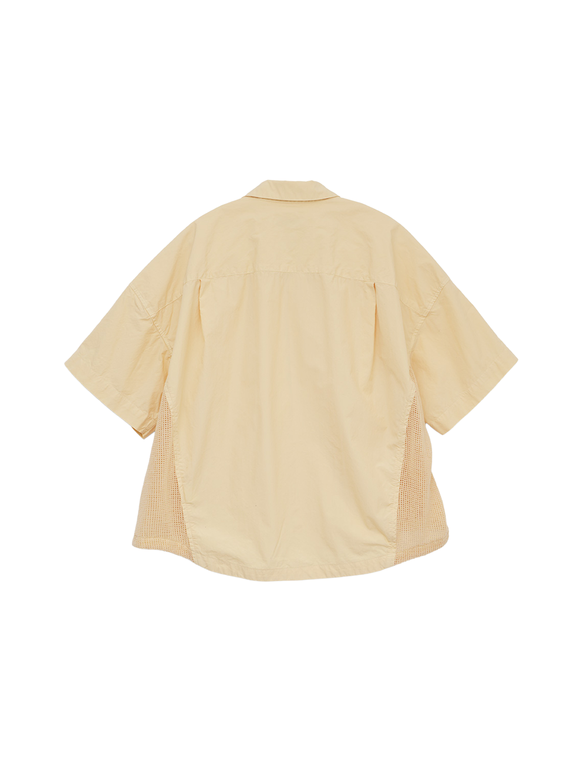 GARMENT-DYED MESH PANEL SHIRT