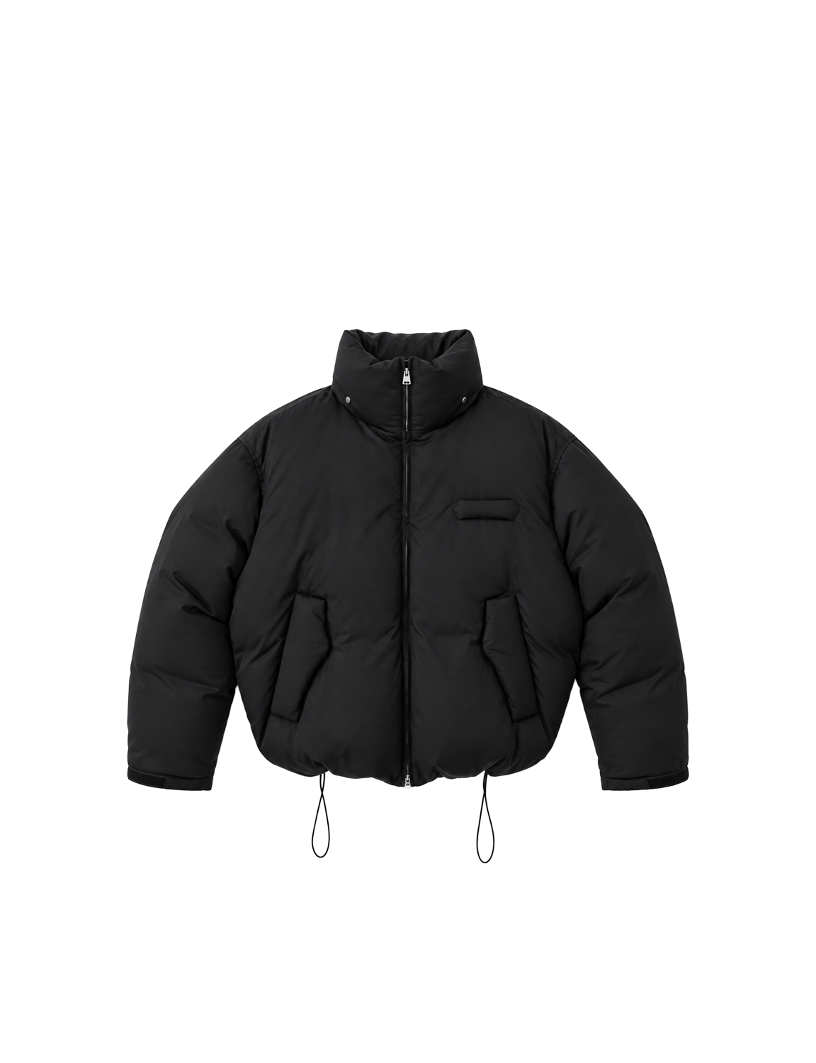 OUAT(オーユーエーティー) 2026FW OFFICE PUFFER ウールキュプラダウンジャケット ブラック フロント（フードなし）
