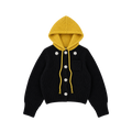 OUAT(オーユーエーティー) 2026FW META KNIT PARKA ローゲージニットフライトパーカー ブラック フロント