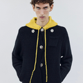 OUAT(オーユーエーティー) 2026FW META KNIT PARKA ローゲージニットフライトパーカー ブラック 着用イメージ フロント