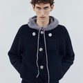 OUAT(オーユーエーティー) 2026FW META KNIT PARKA ローゲージニットフライトパーカー ネイビー 着用イメージ フロント