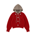 OUAT(オーユーエーティー) 2026FW META KNIT PARKA ローゲージニットフライトパーカー レッド フロント