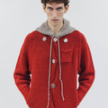 OUAT(オーユーエーティー) 2026FW META KNIT PARKA ローゲージニットフライトパーカー レッド 着用イメージ フロント