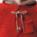 OUAT(オーユーエーティー) 2026FW META KNIT PARKA ローゲージニットフライトパーカー レッド 紐とポケットのディテール