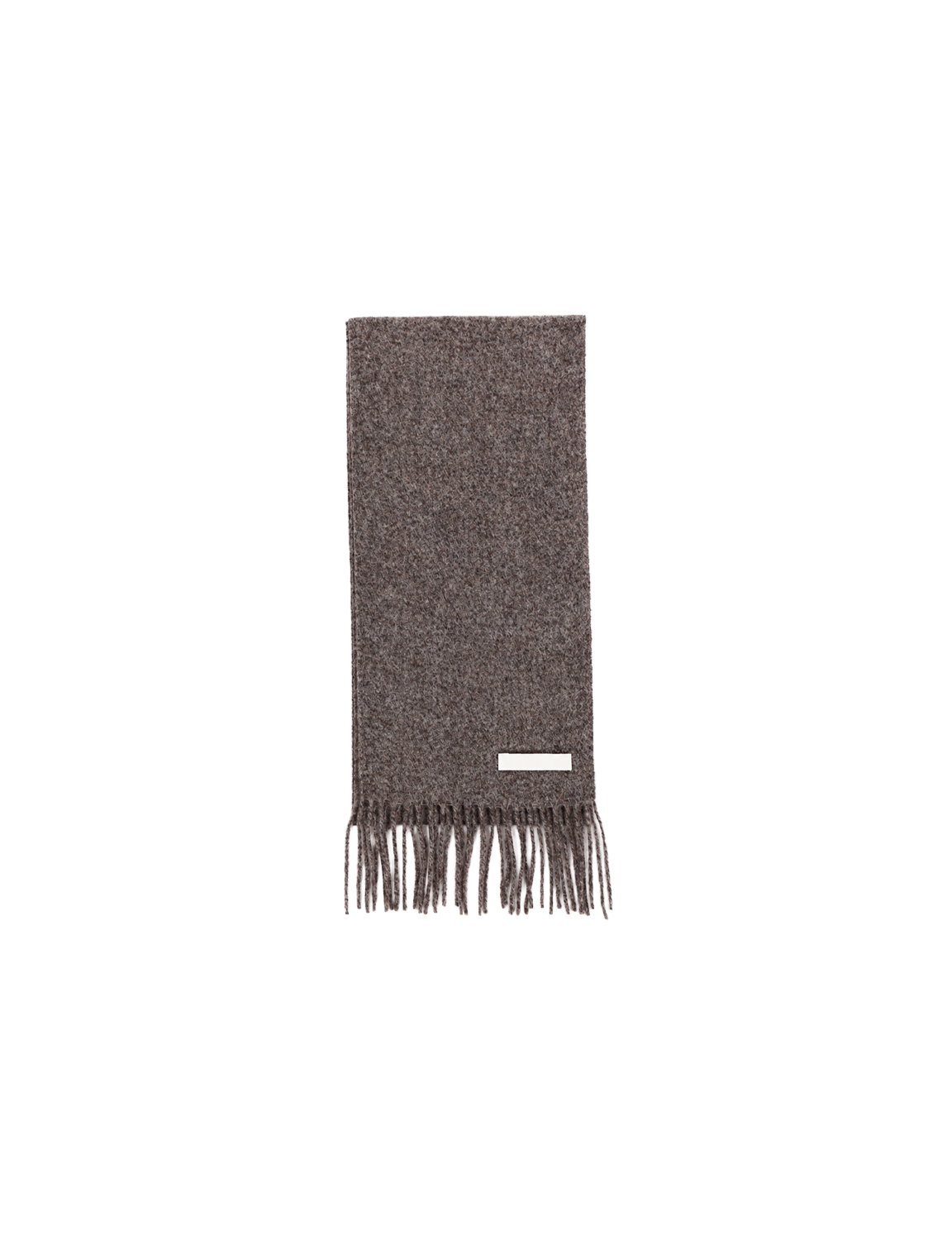 OUAT(オーユーエーティー) 2026FW OFFICE SCARF カシミアフリンジマフラー サンドグレー 全体