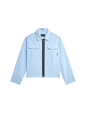 STRIPED LOOSE ZIP SHIRT