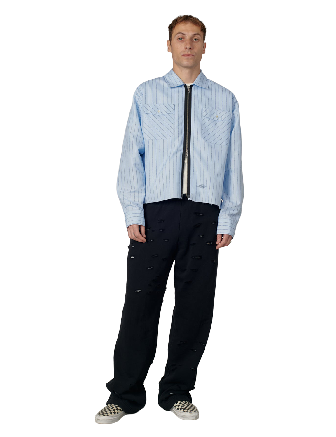 RASSVET STRIPED LOOSE ZIP SHIRT (image 5)