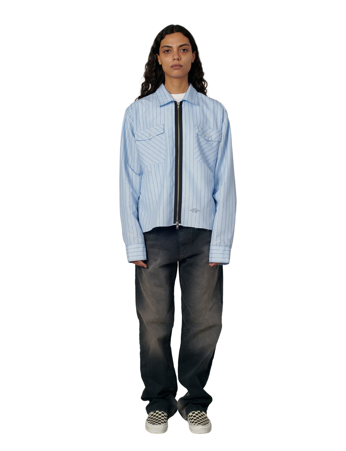 RASSVET STRIPED LOOSE ZIP SHIRT (image 7)