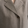 Séfr(セファー) 2026FW High Buttoned Blazer ウールオーバーサイズブレザー ベージュメランジ ラペルと生地のディテール