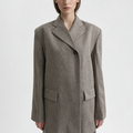 Séfr(セファー) 2026FW High Buttoned Blazer ウールオーバーサイズブレザー ベージュメランジ 着用イメージ フロント