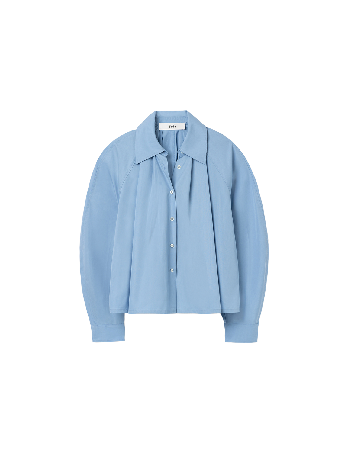 Séfr(セファー) 2026SS Pleated Shirt コットンポプリンプリーツシャツ ライトブルー フロント