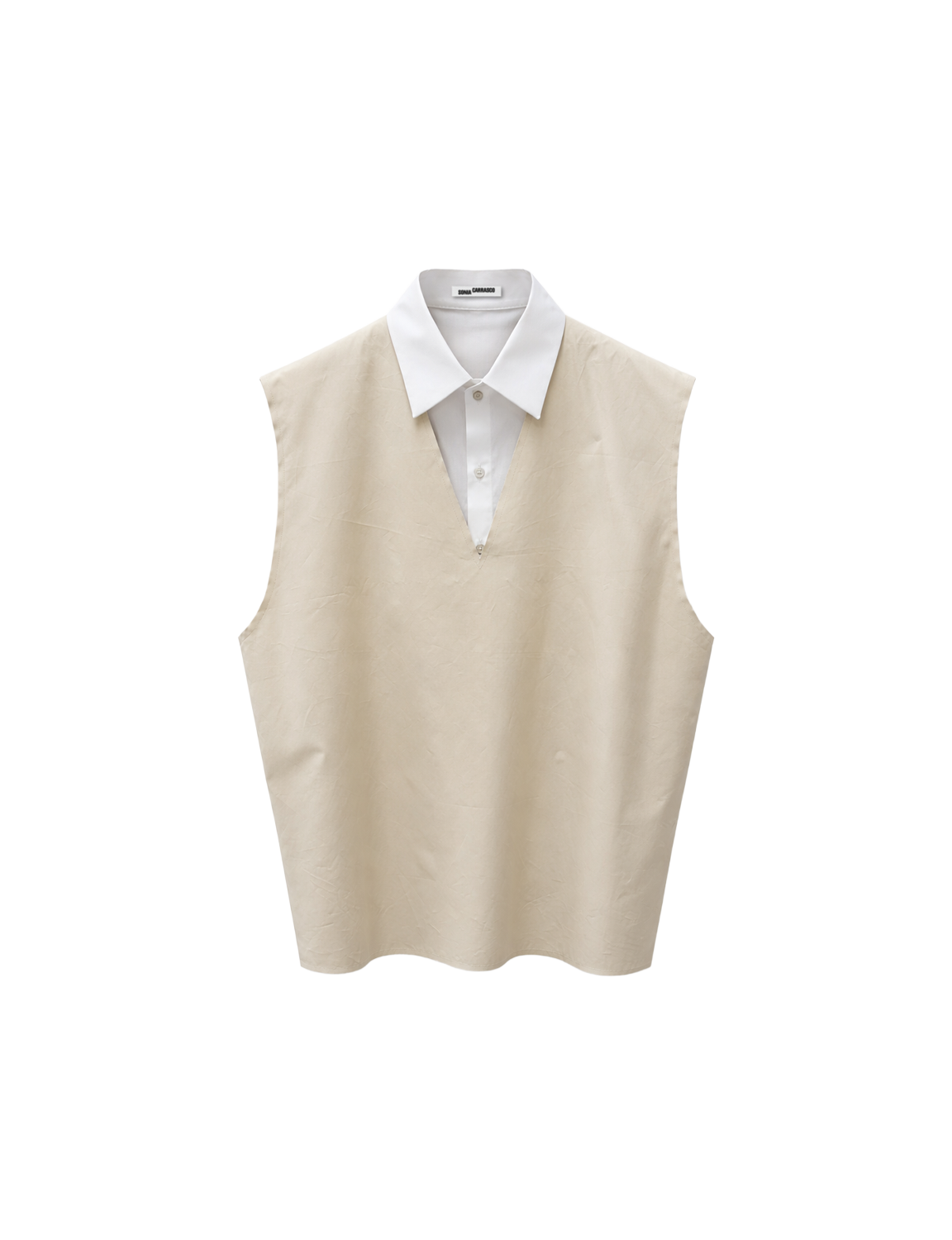 SONIA CARRASCO DOUBLE COLLAR SLEEVELESS TOP