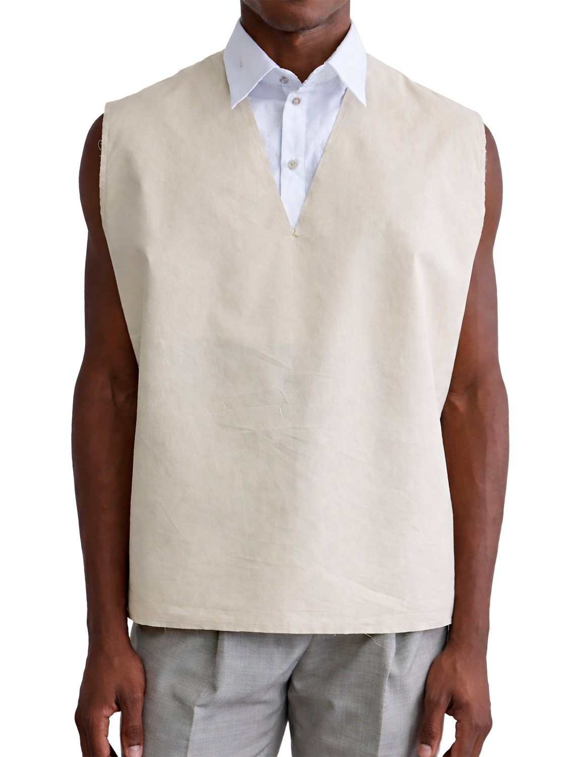 DOUBLE COLLAR SLEEVELESS TOP