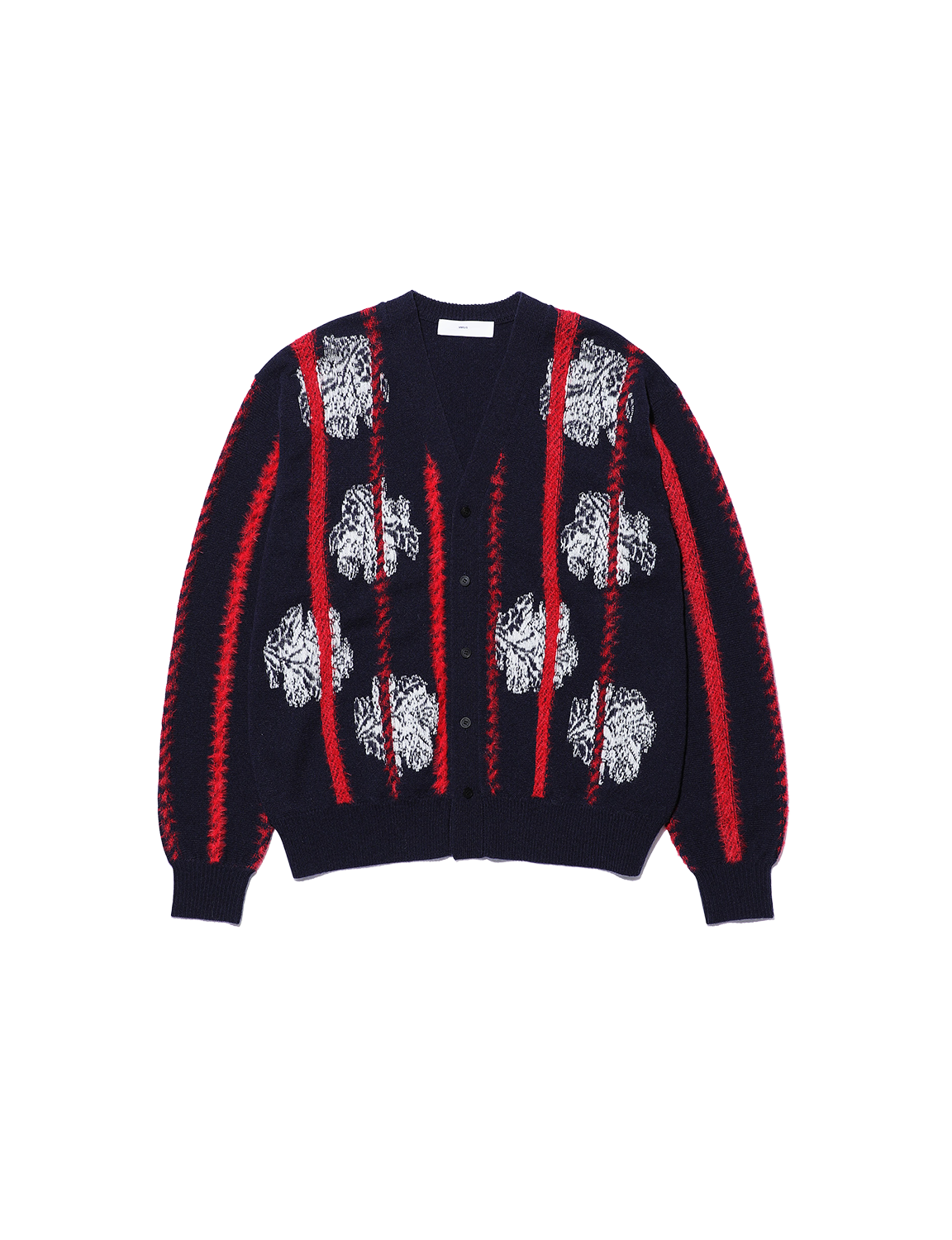 TOGA VIRILIS STRIPE JACQUARD KNIT CARDIGAN
