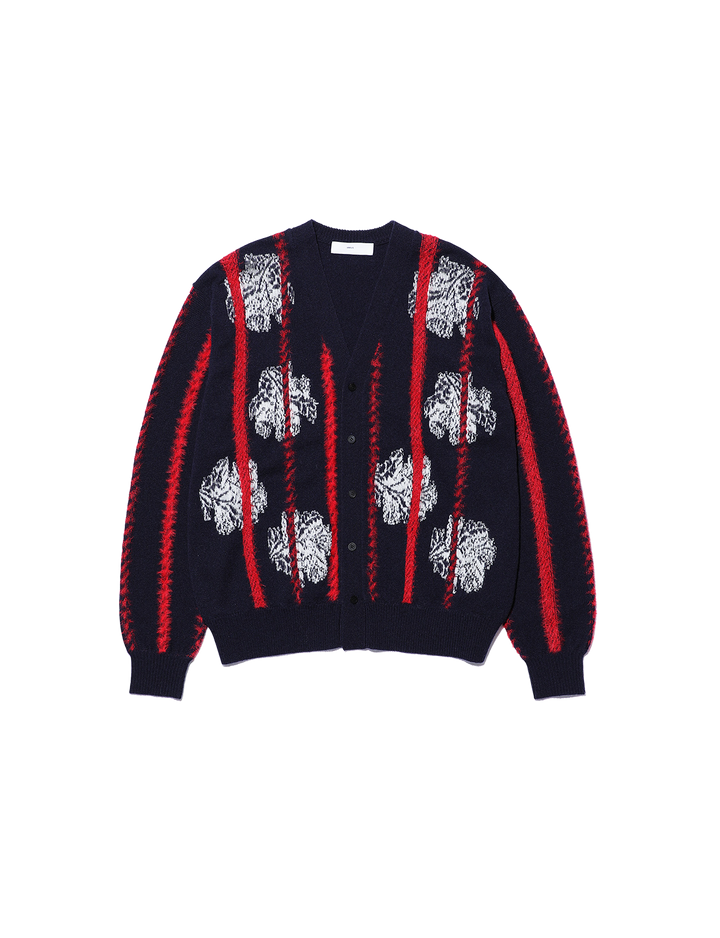 STRIPE JACQUARD KNIT CARDIGAN