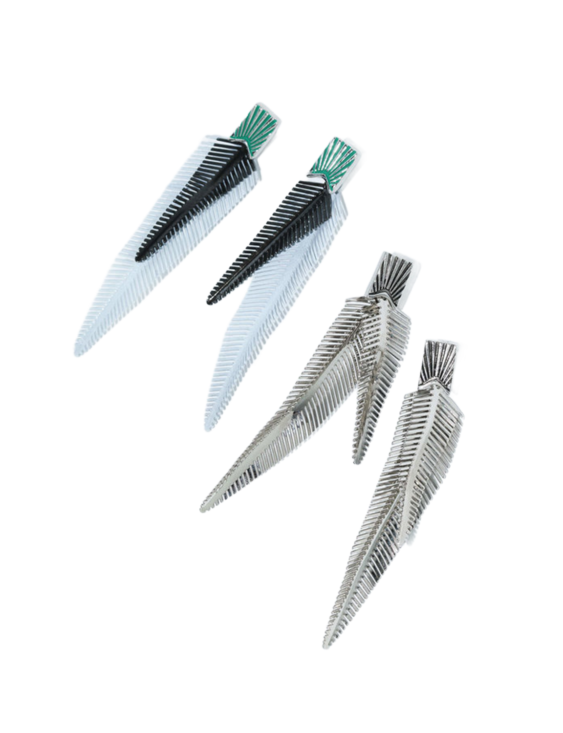 METAL FEATHER PIERCED EARRINGS