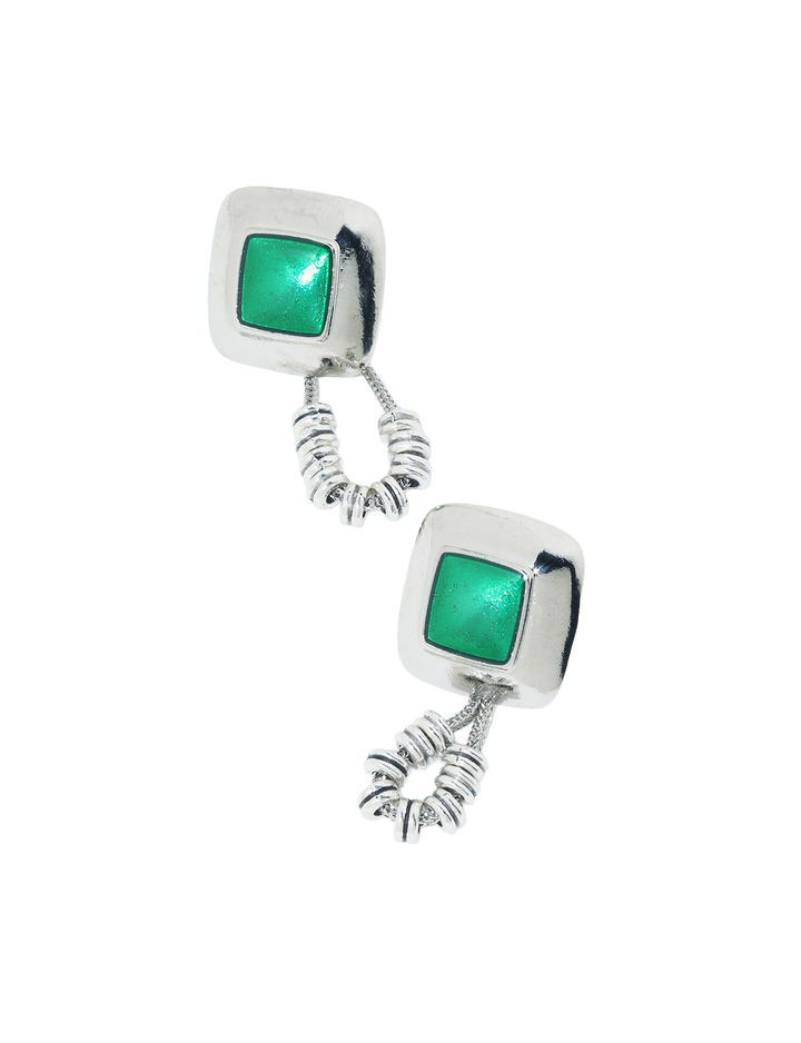 STONE BEADS PIERCED EARRINGS