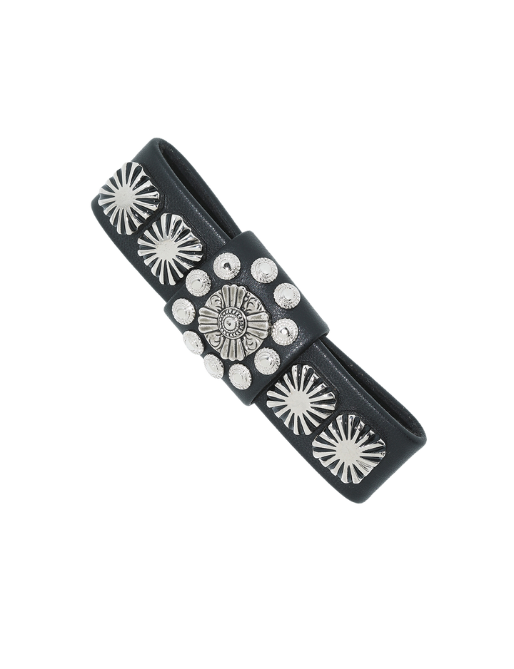 CONCHO LEATHER BARRETTE