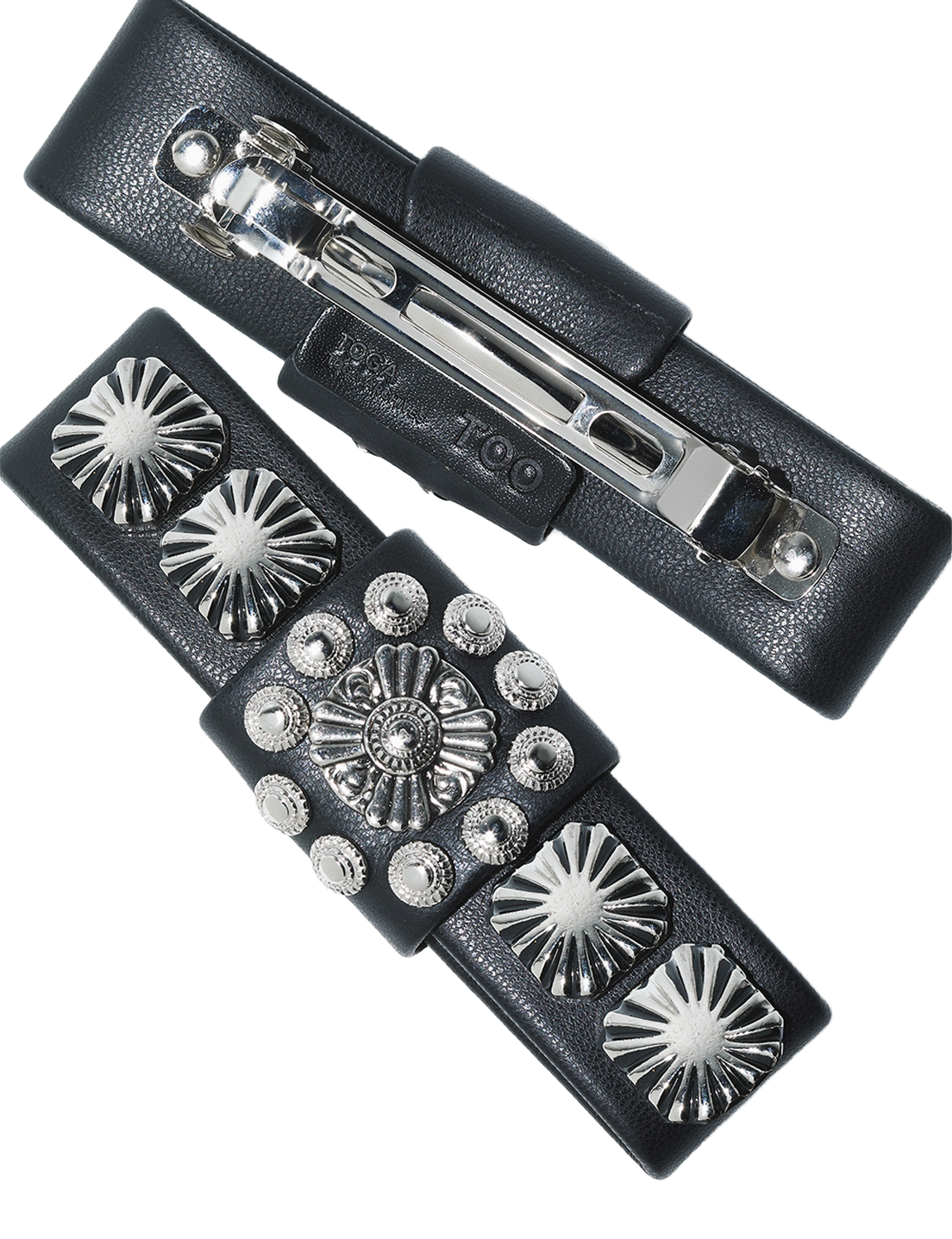 CONCHO LEATHER BARRETTE
