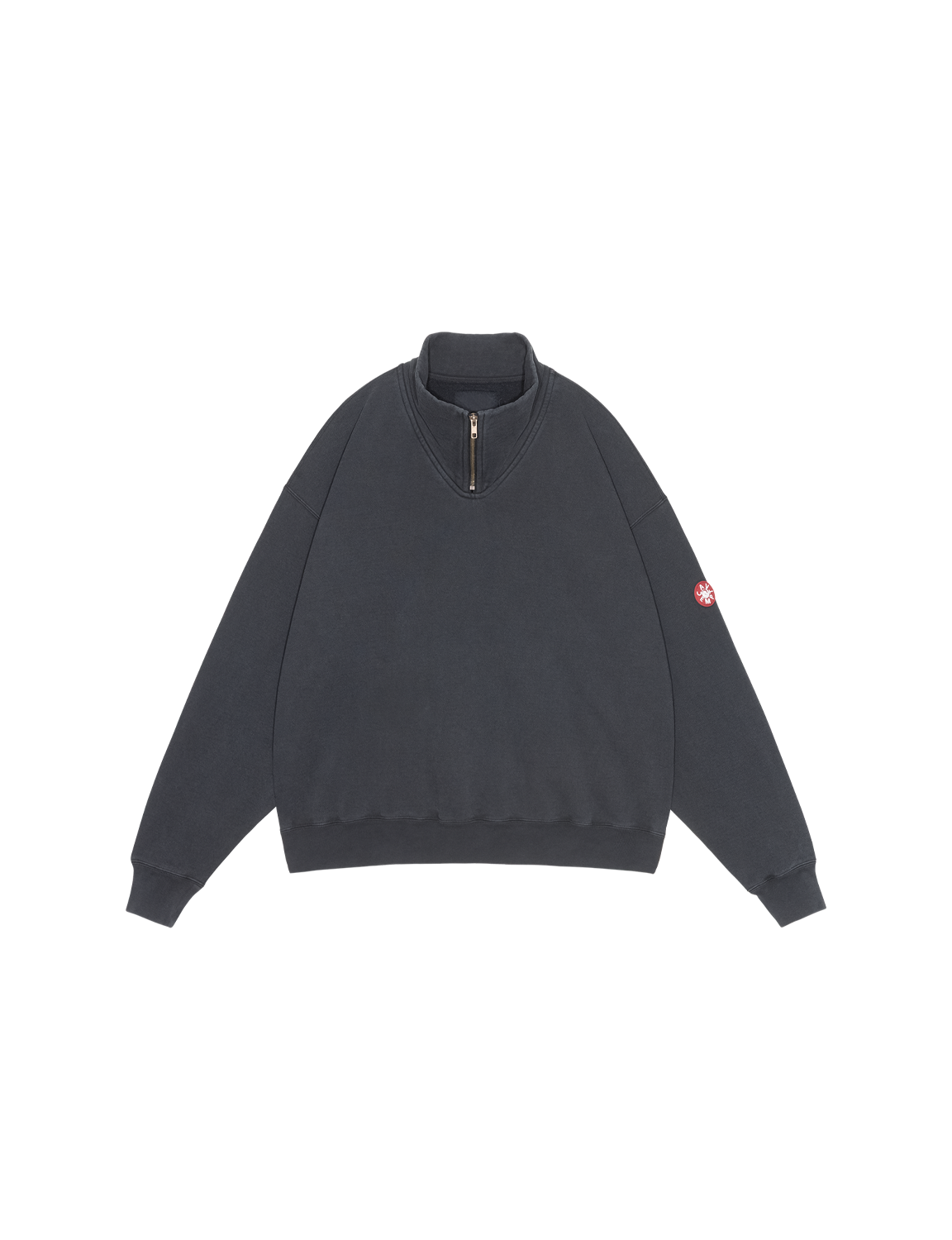 C.E CAV EMPT(シーイー) 2026FW OVERDYE HALF ZIP CASUAL SWEAT ハーフジップスウェット ブラック フロント