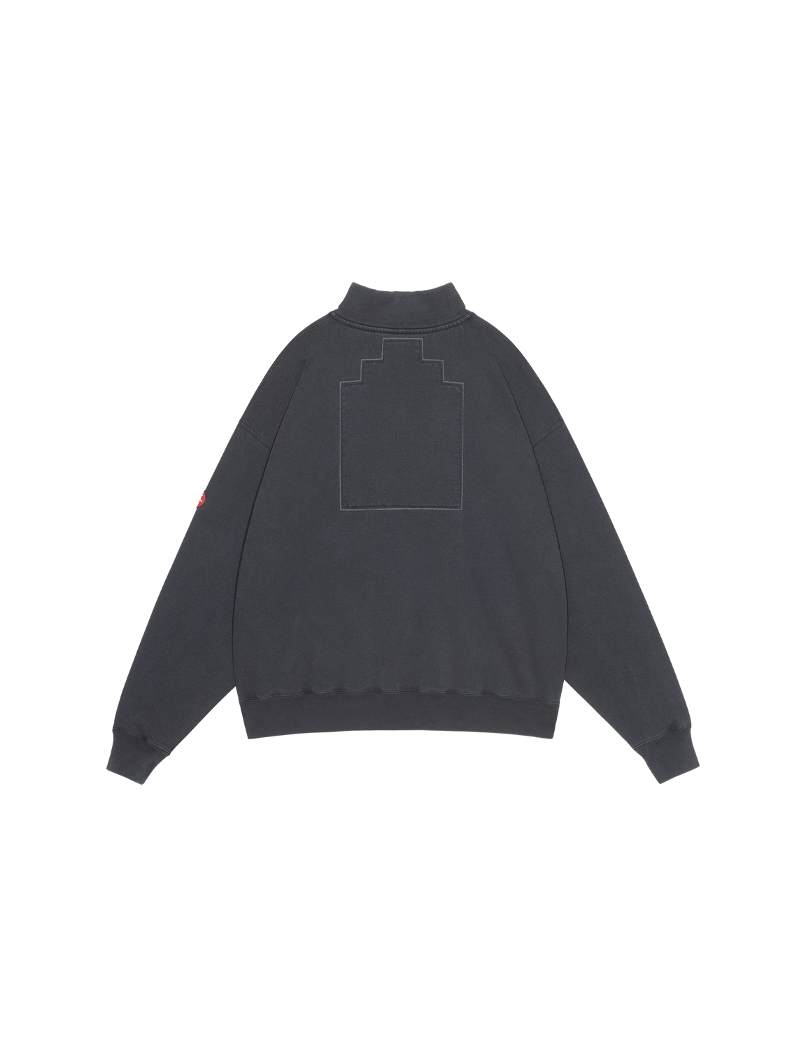 C.E CAV EMPT(シーイー) 2026FW OVERDYE HALF ZIP CASUAL SWEAT ハーフジップスウェット ブラック バック