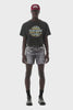 SATISFY(サティスファイ) 2026FW AmbientWarp™ 5" Unlined Shorts ランニングショーツ ブラックデニム 着用動画 グラフィックTシャツと